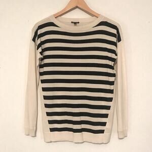 Talbots cream and black striped sweater SZ PS